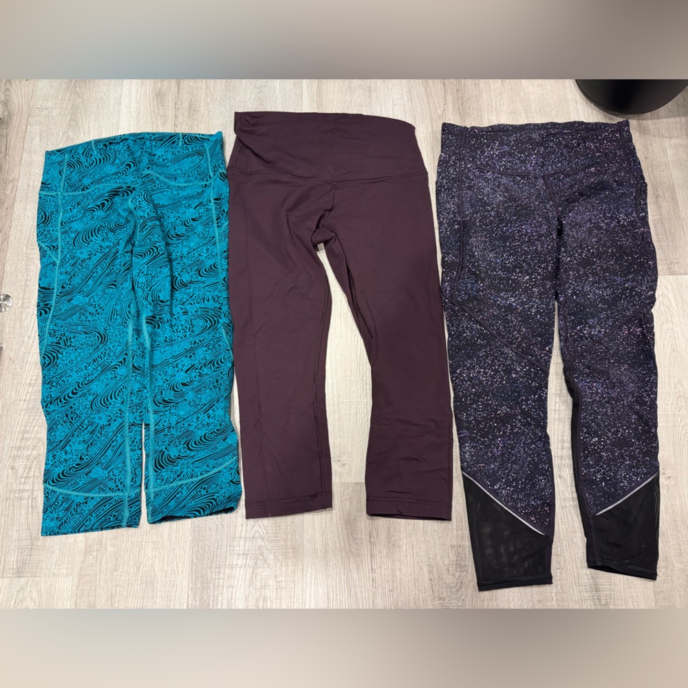 lululemon athletica Teal, Maroon, and Purple Leggings